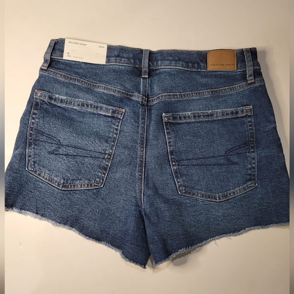 American Eagle Strigid Super High-Waisted Relaxed Denim Short size 6 - Picture 2 of 4
